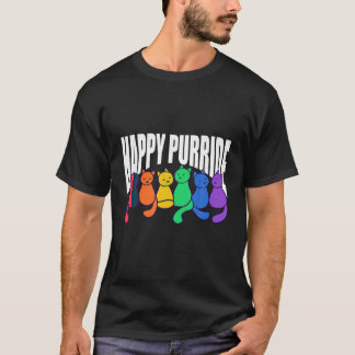 Happy Pride Cat Lover Niedlich Kitten Rainbow LGBT T-Shirt