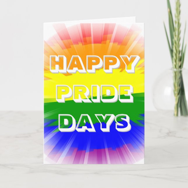 Happy Pride Days Burning Rainbow Flag Gay Pride Karte (Vorderseite)