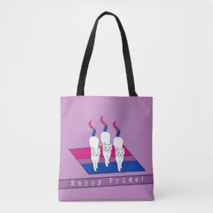 Happy-Pride-Katzen mit bisexueller Flagge