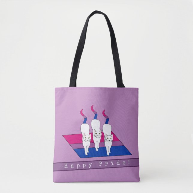 Happy-Pride-Katzen mit bisexueller Flagge (Vorderseite)