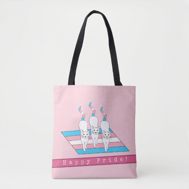 Happy Pride Katzen mit Transgender-Flag (Vorderseite)