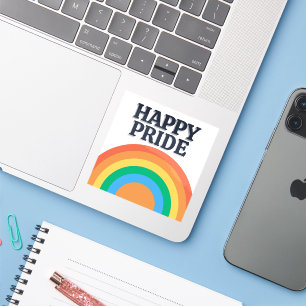 Happy Pride Minimalistischer Regenbogen-Aufkleber Aufkleber