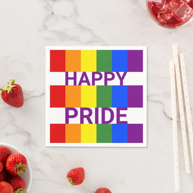 Happy Pride Modernes Rainbow Party Serviette (Beispiel)