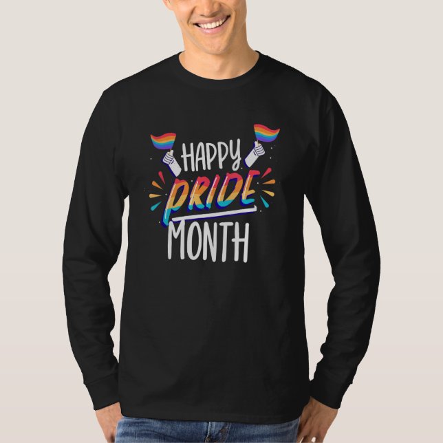 Happy Pride Month Gay Lgbtq Proud Rainbow T-Shirt (Vorderseite)