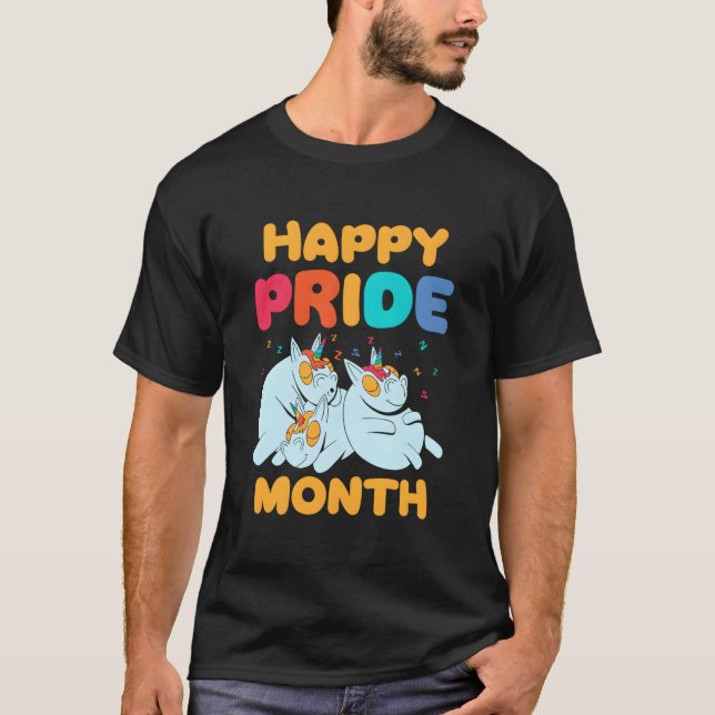 Happy Pride Month Gay Lgbtq Rainbow Proud T-Shirt (Vorderseite)