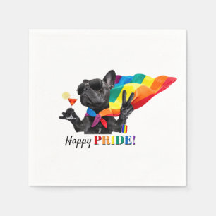 Happy Pride Party Hund in Regenbogen Cape Serviette
