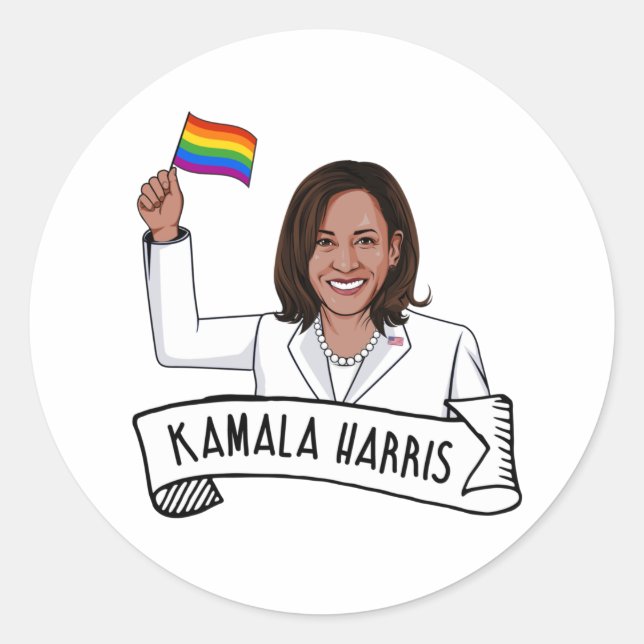 Happy Pride von Kamala Harris Runder Aufkleber (Vorderseite)