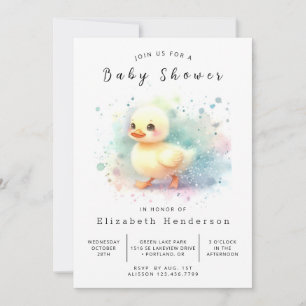 Happy Printable Duck Baby Shower Einladung
