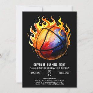 Happy Printable Pastel Basketball Geburtstag Einladung
