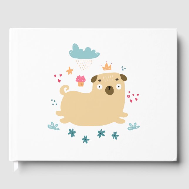 Happy Puggy Guestbook Gästebuch (Vorderseite)