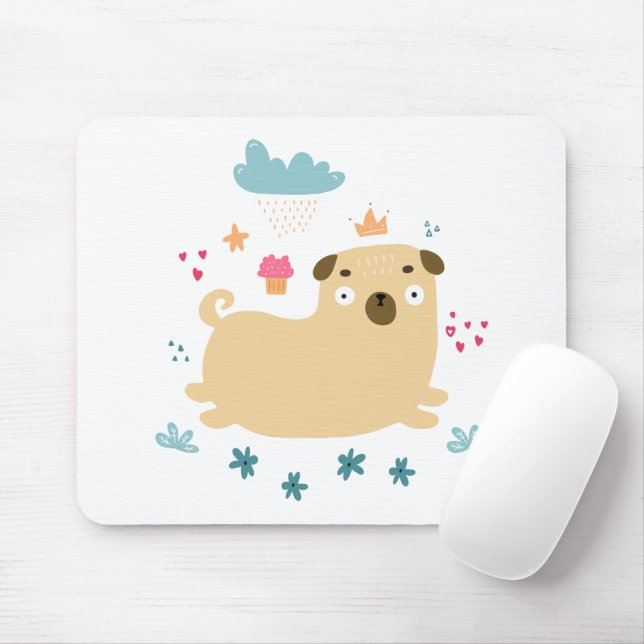 Happy Puggy Mousepad (Mit Mouse)