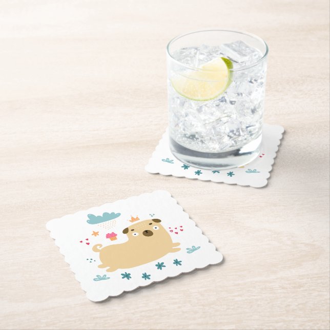 Happy Puggy Untersetzer (Vor Ort)