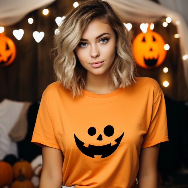 Happy Pumpkin Face Costume T-Shirt (This AI generative content style tee features a holiday effect.)