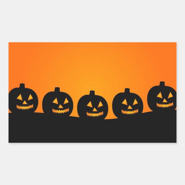 Happy Pumpkin Face Rectangle Stickers (Vorderseite)