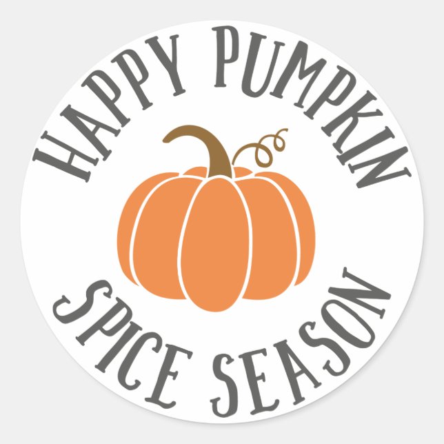 Happy Pumpkin Gewürzsaison Runder Aufkleber (Vorderseite)