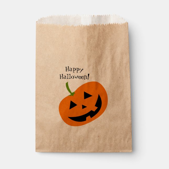 Happy Pumpkin Halloween Favor Bags Geschenktütchen (Vorderseite)