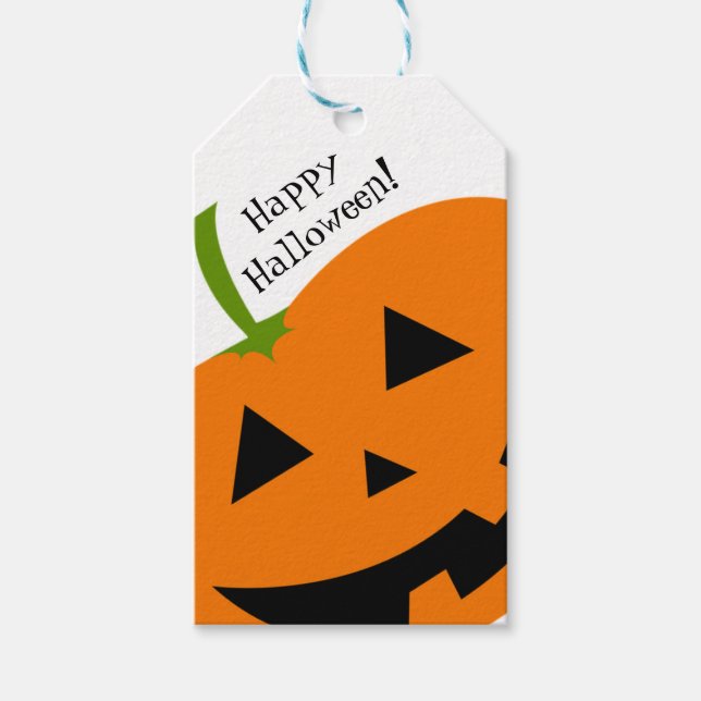 Happy Pumpkin Halloween-Geschenk Tag Geschenkanhänger (Vorderseite)