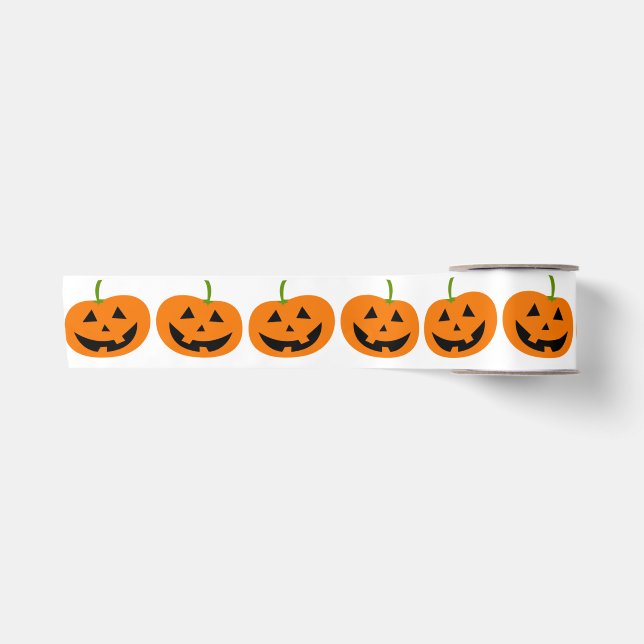 Happy Pumpkin Halloween Ribbon Satinband (Vorderseite)