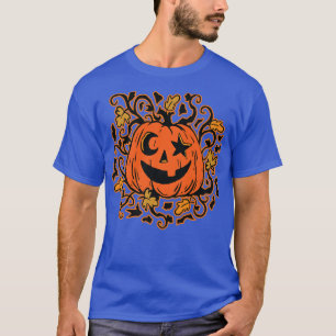 Happy Pumpkin in Field Harvest Design für Kinder T-Shirt