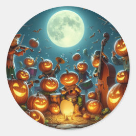 Happy Pumpkin Party Runder Aufkleber
