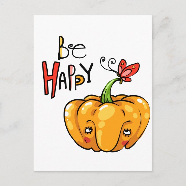 Happy Pumpkin Postkarte (Vorderseite)