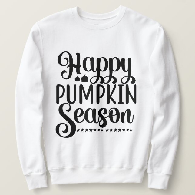 Happy Pumpkin Saison mit Herbstlauben Kürbis Sweatshirt (Design vorne)