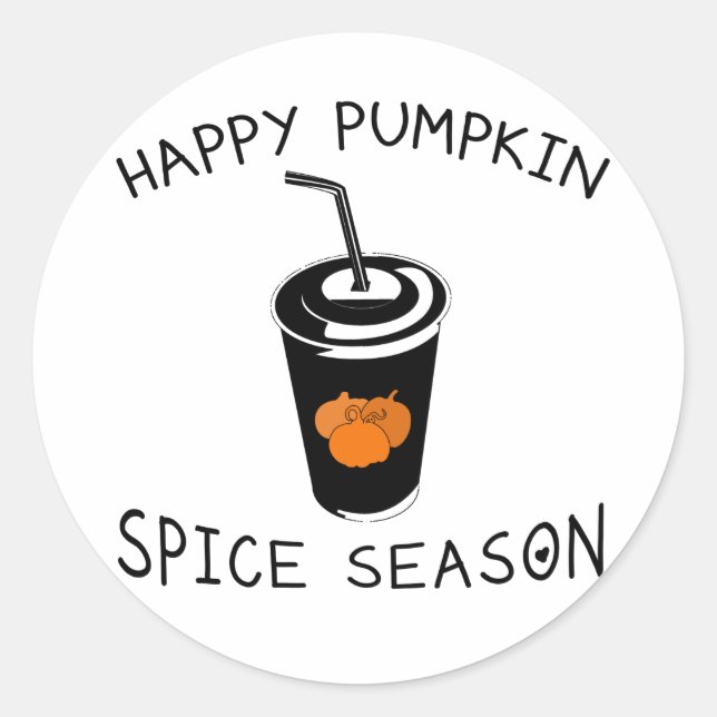 Happy pumpkin spice season runder aufkleber (Vorderseite)