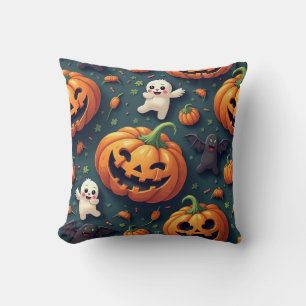 Happy Pumpkin und Ghost Halloween Cushion Kissen