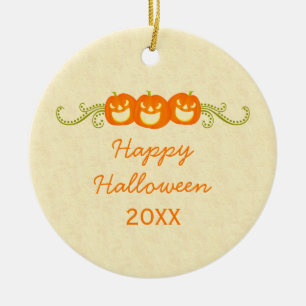 Happy Pumpkin Wirbel Halloween Ornament