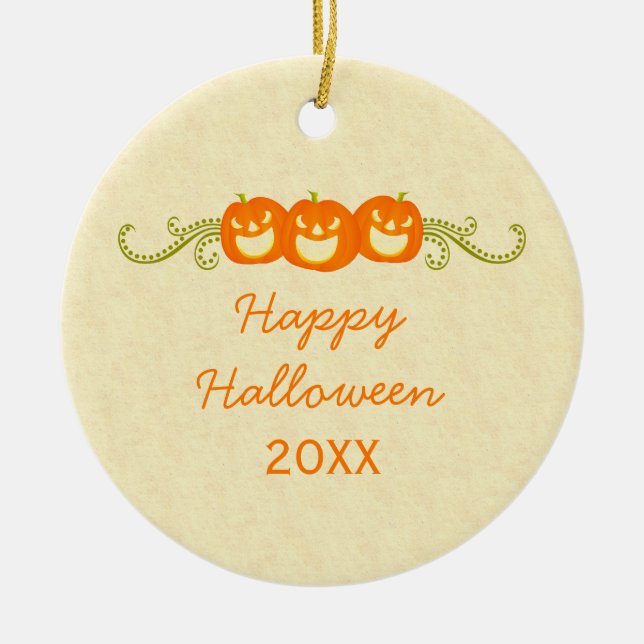 Happy Pumpkin Wirbel Halloween Ornament (Vorne)