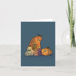 Happy Pumpkins mit Kerzen Feiertagskarte