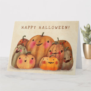 Happy Pumpkins - Niedliches Halloween Karte