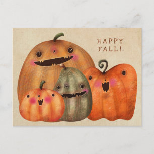 Happy Pumpkins - Niedliches Halloween Postkarte