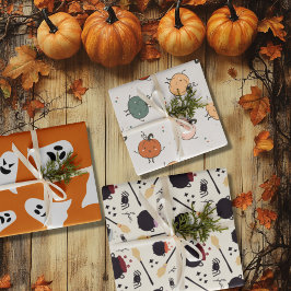 Happy Pumpkins und Halloween-Geist Geschenkpapier Set