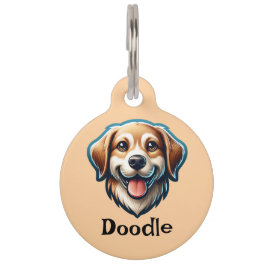 "Happy Pup Custom Tag - Name und Kontaktinformatio Haustiermarke