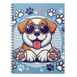 Happy Pup Design Notebook - Niedliches Dog Lover J Notizblock