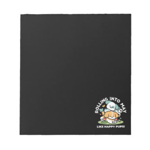 Happy Puppies Rolling in May - Kawaii Hund Kunst Notizblock