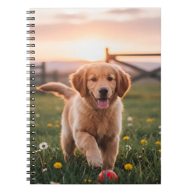 Happy Puppy Spiral Notebook Notizblock (Vorderseite)
