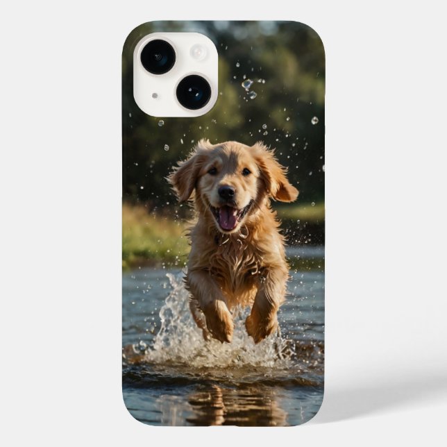 Happy Puppy Splash Case-Mate iPhone Hülle (Rückseite)