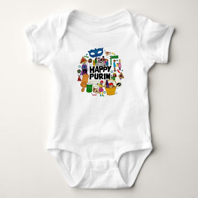 Happy Purim - Baby Strampler (Vorderseite)