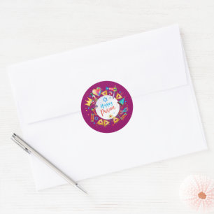 Happy Purim Basket Geschenke, Dekoration, Ornament Runder Aufkleber