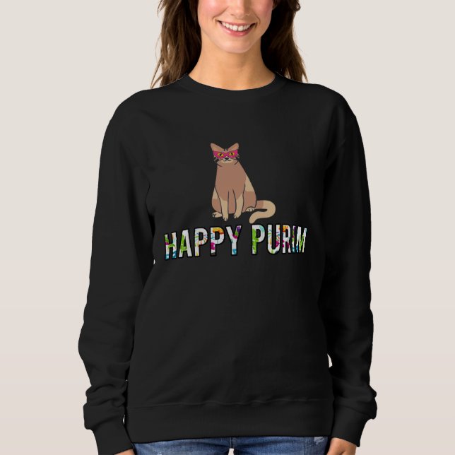 Happy Purim Cat Funny Costume Jewish holiday Purim Sweatshirt (Vorderseite)