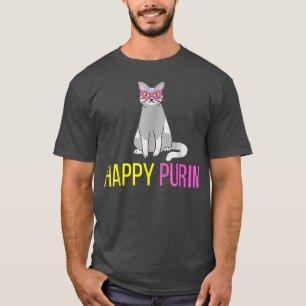 Happy Purim Cat Funny Costume Jüdischer Urlaub T-Shirt