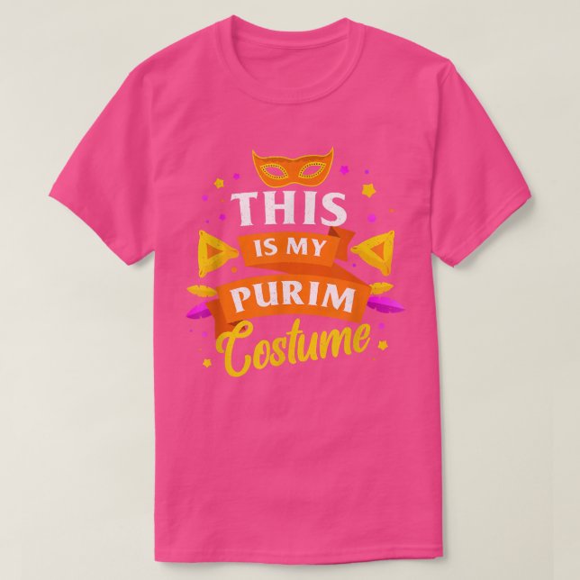 Happy Purim Costume Idee Niedliche Maske Hebräisch T-Shirt (Design vorne)