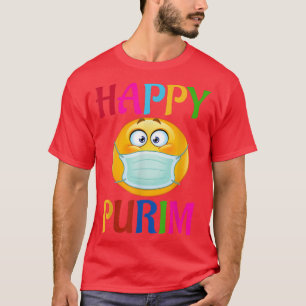 Happy Purim Costume lustige jüdische Gesichtsmaske T-Shirt