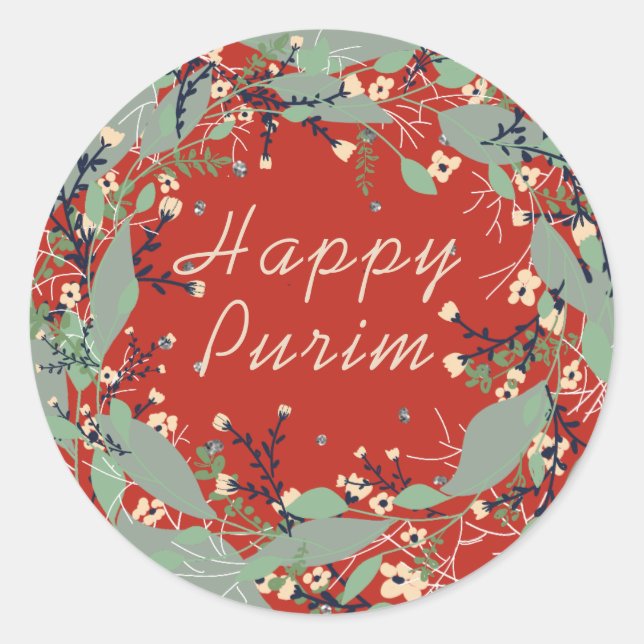 Happy Purim Customize Jewish Aufkleber (Vorderseite)