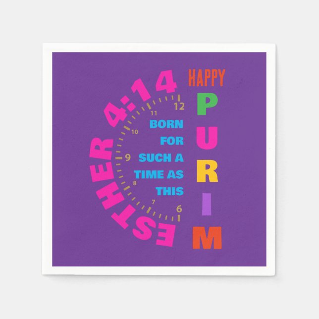 HAPPY PURIM Esther 4:14 für solch eine Zeit wie di Serviette (Vorderseite)