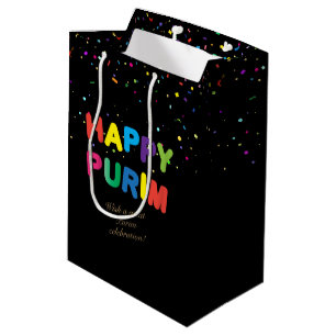 Happy Purim Festival Gönnt Basket Vintagen Urlaub Mittlere Geschenktüte