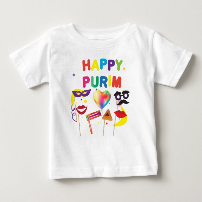Happy Purim Festival Kinder Party Weihnachtsgesche Baby T-shirt (Vorderseite)