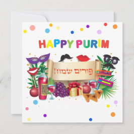 Happy Purim Festival Party Dekoration Feiertagskarte